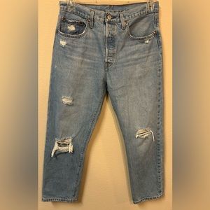 Levi's Women's 501 Jeans 30x26 Button Fly Distressed
